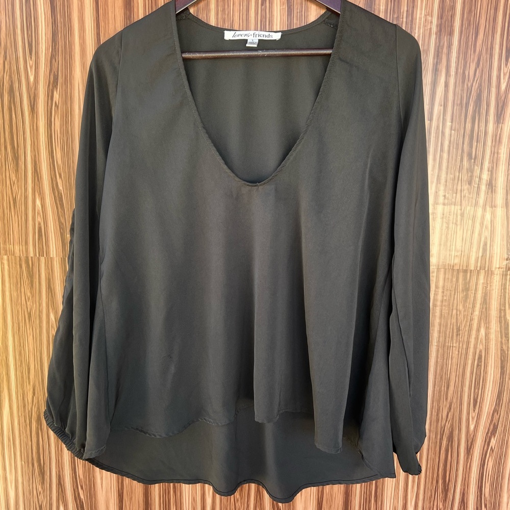 Lovers + Friends Black Blouse Size L